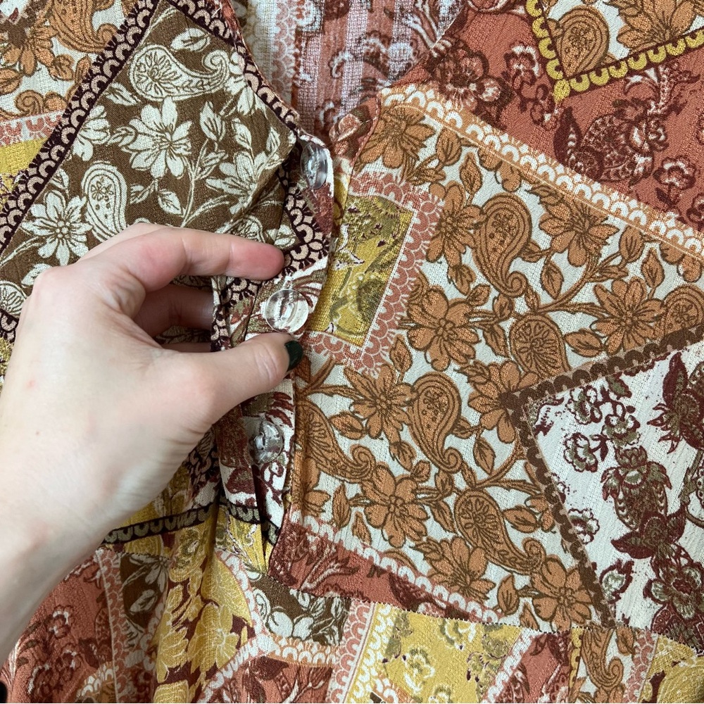 Rip Curl Oversized Boho Floral Patchwork Flowy Dr… - image 5